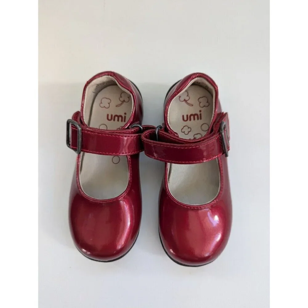 UMI Callie Cherry Patent Leather Mary Janes Girls Toddler Shoes Size 6.5